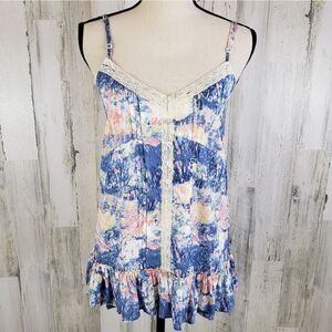 Hem & Thread Lace Trim Cami Sz L